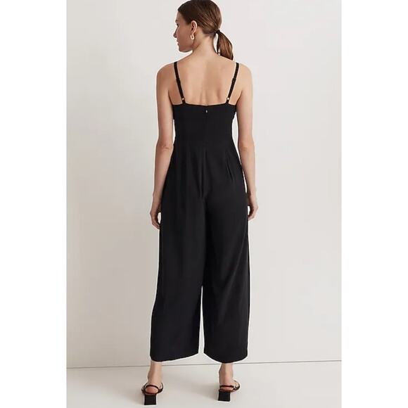 NWOT‎ Madewell Square-Neck Wide-Leg Sleeveless Jumpsuit True Black Size 6 - Picture 2 of 14